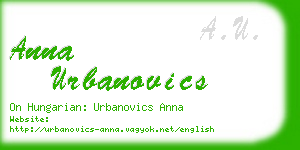 anna urbanovics business card